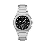 Mens Sync Chronograph Silver-Tone Stainless Steel Watch, Black Dial Product Image