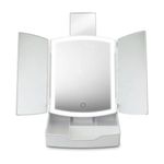 Portable Tri-Fold LED Vanity Mirror w/ Storage Tray Product Image