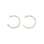Blue Bead and Pearl Hoops Product Image
