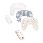 Boppy Nursing Pillow Bundle Blue Retro & Tan Product Image