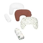 Boppy Luxury Nursing Pillow Bundle Chestnut Muslin Product Image
