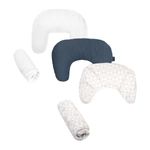 Boppy Luxury Nursing Pillow Bundle Navy Muslin Product Image