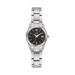Ladies TFX Silver-Tone Stainless Steel Watch, Black Dial Product Image