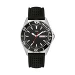 Mens TFX Silver & Black Rubber Strap Watch Black Dial Product Image