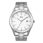 Mens TFX Corporate Collection Silver-Tone Stainless Steel Watch, White Dial Product Image