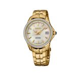 Ladies Coutura Gold-Tone Stainless Steel & Diamond Watch White MOP Dial Product Image