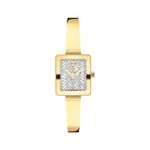 Ladies BOLD Bangle Mini Gold-Tone Stainless Steel Square Watch Crystal Dial Product Image