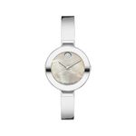 Ladies BOLD Bangle Silver-Tone Stainless Steel Watch w/ Crystal Dot MOP Dial Product Image
