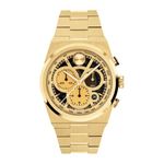 Mens BOLD Quest Chronograph Gold-Tone SS Watch Black Skeleton Dial Product Image