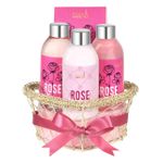 Rose Fragrance Gift Set in Decorative Heart-Shaped Basket Product Image