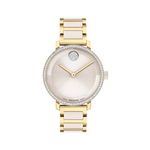 Ladies Bold Evolution 2.0 Gold-Tone SS & Taupe Ceramic Watch Taupe Dial Product Image