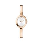 Ladies Museum Bangle Rose Gold-Tone Stainless Steel Oval Watch Silver Dial Product Image