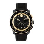 Mens BOLD TR90 Chronograph Gold & Black Silicone Strap Watch Black Dial Product Image