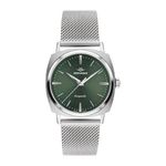 Unisex Heritage Kingmatic Silver-Tone Stainless Steel Mesh Watch Green Dial Product Image