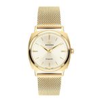 Unisex Heritage Kingmatic Gold-Tone Stainless Steel Mesh Watch Ivory Dial Product Image