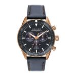 Mens Heritage Calendoplan S Chronograph Gray Leather Strap Watch Gray Dial Product Image