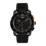 Mens BOLD TR90 Chronograph Black Silicone Strap Watch Black Dial Product Image
