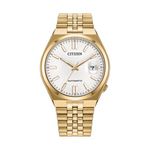 Mens TSUYOSA 60 Automatic Gold-Tone Stainless Steel Watch Silver Dial Product Image