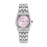 Ladies Corso Eco-Drive Silver-Tone Stainless Steel Watch Pink Dial Product Image