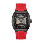 Mens Maquina Automatic Black & Red HNBR Rubber Strap Watch Black Dial Product Image