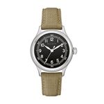 Mens Military A-11 Automatic Silver & Beige Nylon Strap Black Dial Product Image