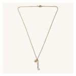 Gold Golf Ball and White Club Necklace Product Image
