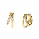 Toda Mini Double Hoop Earrings Gold Product Image