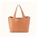 Vida Large Micro Pebbled Leather Tote, Biscuit Product Image