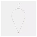 Pave C Necklace, Silver Product Image