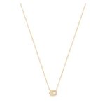 Pave C Necklace, Gold Product Image