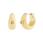 Sculpted C Hoop Earrings, Gold Product Image