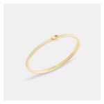 Thin Signature Hinged Bangle, Gold/Chalk Product Image