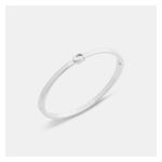 Thin Signature Hinged Bangle, Silver Product Image