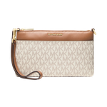 Michael Kors Jet Set Medium Signature Logo Wristlet Vanilla/Acorn Product Image