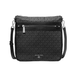 Michael Kors Jet Set Large Logo Print Woven Crossbody Bag Black Product Image