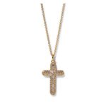 Crushed Cross Pendant Necklace, Gold Product Image