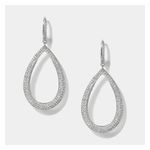 Crushed Teardrop Earrings, Silver Product Image
