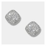 Crushed Cushion Stud Earrings, Silver Product Image