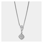 Crushed Pave Cushion Drop Necklace, Silver Product Image