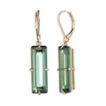 Baguette Drop Earrings Green Product Image