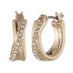 Twisted Rope Pave Hoops Gold Product Image