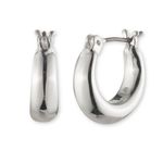 Sculpted Hoop Earrings Silver Product Image