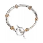 Flex Bracelet with Pave Rondelles, Two Tone Product Image