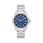 Ladies Aqualuxx Silver-Tone Stainless Steel Crystal Watch Blue Dial Product Image