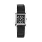 Ladies Citizen L Bianca Eco-Drive Silver & Black Leather Strap Watch Black Dial Product Image
