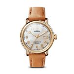 Ladies Runwell Date Tan Leather Strap Watch White MOP Dial Product Image