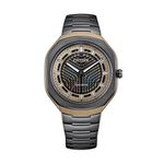 Mens LE PHOTON Eco-Drive Black & Gold Super Titanium Watch Black Dial Product Image