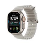 Apple Watch Ultra 4 GPS + Cellular 49mm Natural Titanium Case with Translucent Gray Ocean Band Product Image