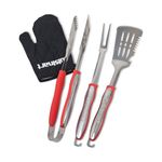 3pc Grill Tool Set w/Grill Glove, Red Product Image