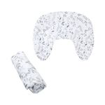 Boppy Nursing Pillow Cover, Gray Beige Leaves Product Image
